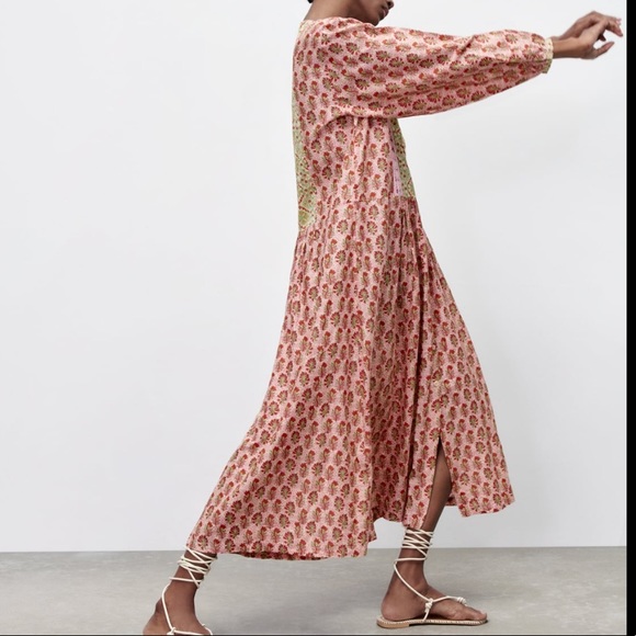 Zara crotchet trim printed dress - Picture 7 of 9